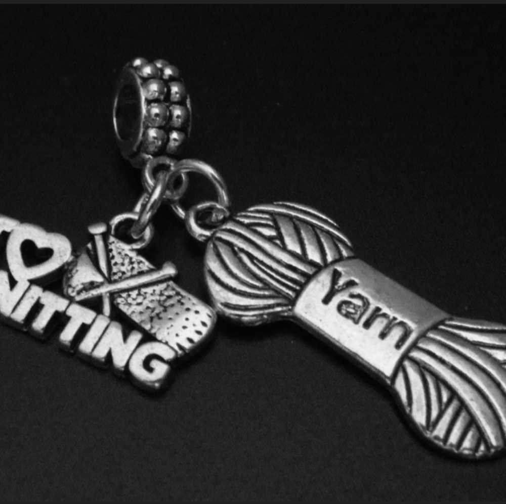 knitting yarn charms bracelet charms beads fits pandora European bracele…